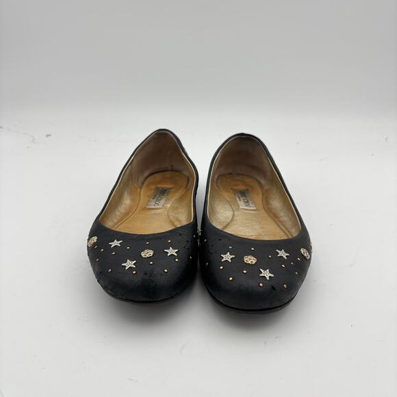 Jimmy Choo Star Studded Leather Ballet Flats Women's 40 - Picture 2 of 15